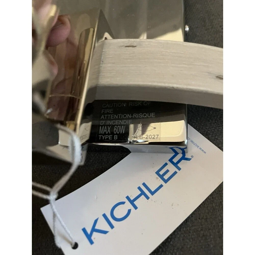 New without box chrome Kichler wall sconce 44287WWW Hardwired